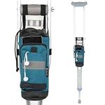 Crutch Bag Lightweight Crutch Accessories Storage Pouch with Reflective Strap and Front Zipper Pocket for Universal Crutch Bag to Keep Item Safety (Blue)