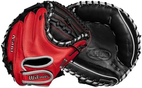 Wilson A500 32" Youth Baseball Catcher's Mitt - Right Hand Throw, Black/Red/Grey