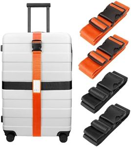 Luxebell Luggage Straps Suitcase Belt TSA Approved Travel Accessories Gift 4-Pack 6.56ft (2 Orange 2 Black)