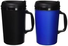 2 ThermoServ Foam Insulated Coffee Mugs 34 oz (1) Blue & (1) Black