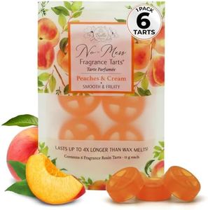 Belle Aroma No-Mess Fragrance Tarts - (6 Mini Scented 1 Pack) Wax Melt Alternative - Strong Fragrance Tart for Wax Warmer - Long Lasting Scent Multipacks (Peaches & Cream)