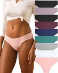 FINETOO 9 Pack Cotton Underwear Women Ladies Knickers Packs High Leg Pants for Women S-XL