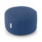 Basaho WHEEL Zafu Meditation Cushion | Organic Cotton | Buckwheat Hulls | Removable Washable Cover (Dusty Blue)