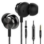 Betron BS10 Earphones Headphones, Powerful Bass Driven Sound, 12mm Large Drivers, Ergonomic Design for iPhone, iPad, iPod, Samsung and Mp3 players (With Microphone)