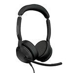 Jabra Evolve2 50 Wired Stereo Headset - with Jabra AirComfort Technology, Noise-Cancelling Mics & Active Noise Cancellation - MS Teams Certified, Works with All Other Platforms - Black