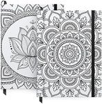 Arteza Journal Blank Page Notebooks, Set of 2, 6 x 8 Inches, 96 Sheets Each, Mandala Design, 2 Blank Art Journals with Smooth Paper, School Supplies for Planning, Writing, and Sketching