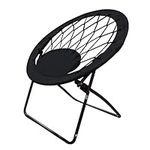 Impact Canopy Round Bungee Chair, Lightweight Portable Folding Chair for Indoor and Outdoor Use, Black