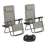 Lavish Home 257422JUJ Zero Gravity Lounge Chairs, Gray