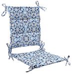 Honeycomb Indoor/Outdoor Beryl Pacific Blue Quilted Chair Cushion Set, Seat and Back, Weather Resistant, Durable, Stylish, and Comfortable Patio Cushions, Seat: 17" x 17" x 2"; Back: 17" x 18" x 2"