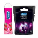 Durex Play Lubricant Gel, Cheeky Cherry - 50 ml & Durex Play Vibrations Ring