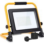 100W LED Work Light 8800LM, Job Site Light, Aigostar Plug in Folding Floodlight, Portable Work Lights Super Bright Loft Light for Workshop Car Repairing Garage, 6500K Cold White 5.9ft Wire with Plug