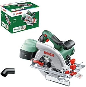 Bosch Home and Garden Scie circulaire filaire - PKS 55 A (1200W, livrée avec lame pour bois, butée Parallèle, emballage carton) Vert 25,4 cm