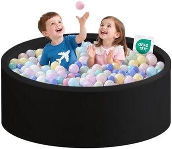 Zedachica Ball Pit for Toddlers 47.2''x15.7 Baby Ball Pit Soft Memory Foam Ball Pit Round Lagre Kids Ball Pit Indoor and Outdoor Game Kids Play Ball Pool Ideal Gift for Children (Black, NO Balls)