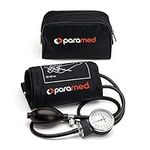 PARAMED Aneroid Sphygmomanometer – Manual Blood Pressure Cuff with Universal Cuff 8.7-16.5" and D-Ring – Carrying Case in The kit – Black – Stethoscope Not Included
