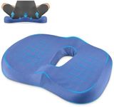 JOHNBOLIN Seat Cushion, Donut Cushion for Hemorrhoids Coccyx, Memory Foam, 3D Center Hole, Ergonomic, Chair Seat Cushion for Office Chair Car Seat Cushion High Grip Non-Slip Seat Pad (Blue) (blue-711)