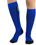 Zensah Featherweight Compression Socks - Ultra-Lightweight Running Compression Socks for Women, Men (Small, Sporty Blue)