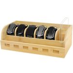 Bamboo Belt Organizer Box, 6 Grids Belt Rack, Belt Organizer for Closet Shelf and Drawer, Tie and Belt Storage Organizer Wall Mount and Displayer for Men Women Father Day Gift (Natural Bamboo)