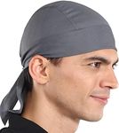 Cooling Helmet Liners - Do Rag Skull Caps for Men - Cooling Head Wraps, Hard Hat Liner - Motorcycle Pirate Bandana, Dark Gray, One Size