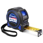 WORKPRO Tape Measure 5M 16FT, High Precision Professional Measuring Tape with Magnetic Hook and Wide Tape, Imperial and Metric Measurements with Silicone + ABS Drop-Proof Case