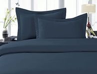 CELINE LINEN Best, Softest, Coziest Duvet Cover Ever! 1500 Thread Count Egyptian Quality Luxury Super Soft Wrinkle Free 3-Piece Duvet Cover Set, King/Cali King, Navy Blue