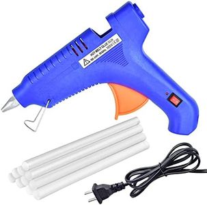 Hot Glue Gun Kit with 10pcs Large Glue Sticks(0.43'' x 7.87"),High Temp Glue Gun Kit with Stand,On/Off Button & Indicator Light,for DIY Art Crafts & Quick Daily Repairs
