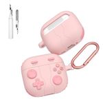 [3 in 1] TSVSXS Cute Case Compatible with AirPods 4(2024) with Keychain and Cleaning Kit, 3D Anime Soft Silicone Game Cartoon Cover Protective Case for Woman Man