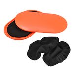 sourcing map Exercise Core Sliders, Oval Glider Discs with Feet Covers, Dual Sided Usage in Home Gym for Full Body Workout, Orange