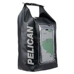 Pelican Marine IP68 Waterproof Dry Bag 5L - Roll Top Waterproof Backpack w/Phone Case/Pouch - Boating & Kayak Accessories - Essentials for Camping Swimming Beach Fishing Rafting Travel - Black