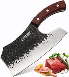 Kitory Cleaver Knife, Forged Effort Saving Kitchen hybrid Knife, Handmade Full Tang Chefs Knife, High Carbon Steel, Sandalwood Ergonomic Handle, 2024 Gifts