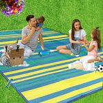 NOVAK DECORS Handy Reversible Sleeping Mat with Strap, Foldable, Durable, Waterproof, Sandproof Chatai Mats for Home 3x6 Feet Small Size, Perfect for Picnics, Beaches, Outings, Park, Camping