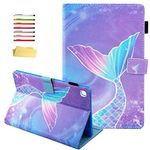 UUcovers for Samsung Galaxy Tab S5e 10.5 inch 2019 (SM-T720/ T725/ T727) Case with Stand Pencil Holder Card Slots Smart Slim PU Leather Magnetic Folio Cover [Auto Sleep/Wake], Pink Mermaid Tail Scale