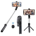 Wireless Selfie Stick, Tripod Stand and Detachable Wireless Remote, Support Video Record, 360° Adjustable Extendable Monopod for iPhone 15/14/14 Pro max/13/13Pro max,Galaxy Series Smart Phone
