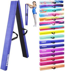 FC FUNCHEER 8FT Folding Balance Beam -Gymnastics Beam -Wood core Floor Beam - Anti-Slip Bottom -Faux Suede Cover -Stainless Hinge and Carrying Bag for Kids Training at Home (Suede, Blue)