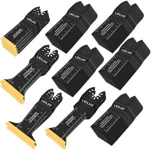 LEILUO 110 Pcs Oscillating Tool Blades Titanium Extra Long & Wide Multitool Blades for Wood Drywall Nails with Storage Bag Universal Oscillating Saw Blade Fit DeWalt Makita and More