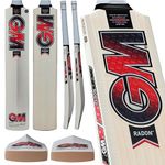 Gunn & Moore GM Cricket Bat | Radon | Prime English Willow | DXM, ToeTek, Grained DuraCover | Size 6 Suitable for Players 157-163cm / 5' 2" - 5' 4"