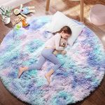 PAGISOFE Cute Shaggy Circle Rug for