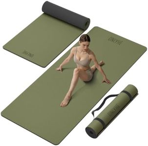 Yoga Mat Thick(10mm) Exercise Mat Non Slip Anti-tear,72"x35" Extra Large Pilates Mats for Home Workouts, Gym & Floor Stretching with Carrier Strap (Dark green + Black)