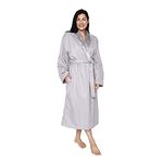 Mansfield Unisex Spa Microfiber Shimmer Lined Shawl Collar Robe, Dove Grey, Small-Medium