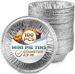 Silver Aluminum Foil Tart Pan - 100Pcs Disposable Mini Pie Tins Round Pan for Cake Pie Tin Foil Pans Small Tin - Tin Liners Small Aluminum Pans Disposable Mini Tart Pan Mini Cheesecake Pans for Baking