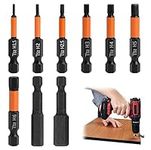 9 Pcs Magnetic Allen Key Drill Bit Set, H1.5-H10 50mm Metric Inner Impact Driver Hex Head with 1/4 Inch Hexagon Shank S2 Steel Wrench Screwdriver Accessories Kit for Electric Manual Screwdrivers