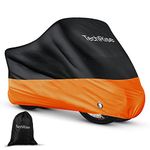 TechRise Bike Cover for 2-3 Bikes, Outdoor Motorbike Covers 220CM Long, 210D Oxford Waterproof Bicycle Cover Anti Wind Dust Rain UV with Lock-holes & Storage Bag for Mountain bikes/Road Bikes (Orange)