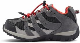 Columbia Redmond Waterproof Low Rise Hiking Shoes for Kids, Y Black X Flame, 12 US