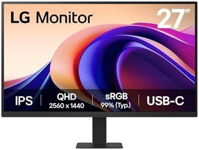 LG 27U631A-B 27” QHD IPS Monitor with USB-C, sRGB 99% (Typ.), 100Hz Refresh Rate Reader Mode, Flicker Safe, Tilt Adjustable Stand, LG Switch app