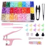 Mardatt 405 Pcs T5 Plastic Button Snaps with Pliers Set, 24 Colors for Sewing Clothes, Rain Coat Crafting and DIY