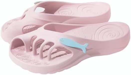 DELLIGENT Toe Separators for Women, Comfortable EVA Toe Separation Slippers with Arch and Heel Support, Spa Style Flip Flops for Home, Pilates, and Yoga (Pink, 10)