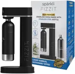 Fizzit Spärklï Carbonated Water Soda Maker with Stainless Steel Bottle Included,Dishwasher Safe (Sparkli-Black)