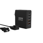 Tobetravel 200W USB C Charger, 5 Ports GaN USB C Wall Fast Charger, PD100W USB C Desktop Charging Station Compatibility with iPhone, MacBook Pro/Air,Galaxy,Steam Deck and Many More Electronic Devices