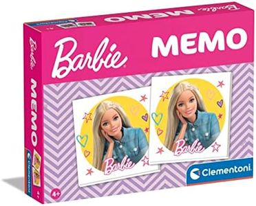 Clementoni Memo Compact - Barbie Memory Game with 48 Pieces for Children from 4 Years and Adults, Ideal as a Travel Game, 18288