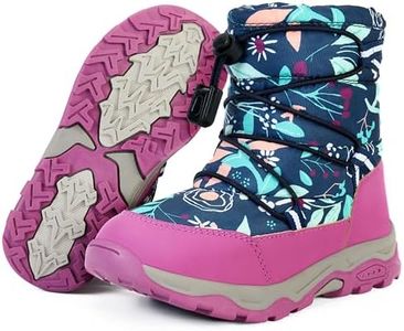 PolarPals Boys Girls Snow Boots Waterproof Slip Resistant Outdoor Winter Shoes for Toddler Little Kids (Purple,12)