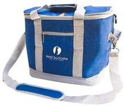 Red Suricata Large Insulated Collapsible Cooler Bag | 50 Can / 30 Liter Soft Sided Folding Cooler Tote Bag (Heathered Blue/Light Grey)